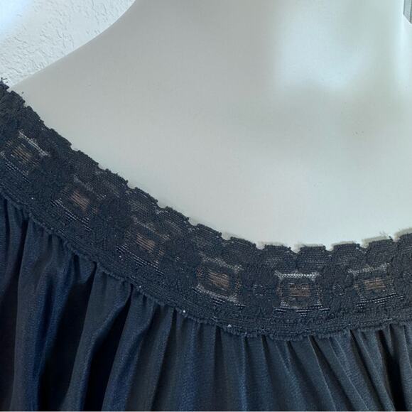 Vintage Babydoll Sheer Black Slip Dress Nightgown Fairy Grunge Coquette Goth - Picture 4 of 7